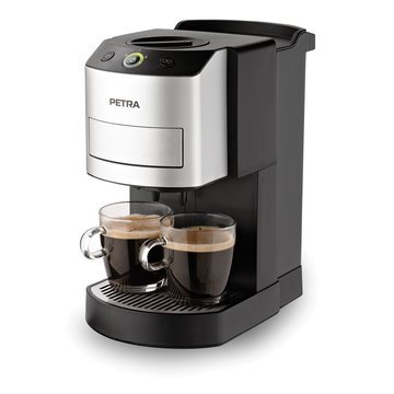 Petra PT5240 Espressomaschine – 15 Bar, 1465 W, 1,4 L Tank, Milchaufschäumer, Für 1/2 Tassen, BPA-frei, Für Gemahlenen Kaffee